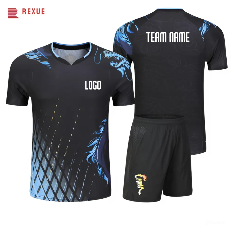 Table Tennis Zhang Jike - เสื้อยืดพิมพ์ลายแบดมินตันเทนนิสสำหรับผู้ชายผู้หญิงเด็กจีนมังกร3D พิมพ์ลายลายกีฬาปิงปองเสื้อคู่เสื้อวอลเลย์บอล